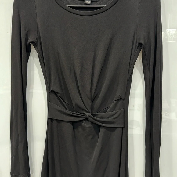 All Saints Women's Black Long Sleeve Layered Mini Knot Tie Dress Size Small - Picture 3 of 4